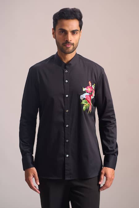 Rohit Bal Thread Placement Embroidered Shirt 