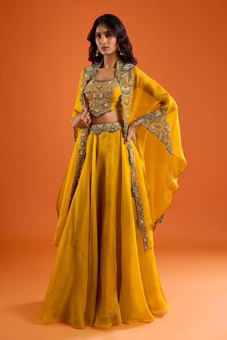 Prisho Scallop Embroidered Skirt Blouse Set 