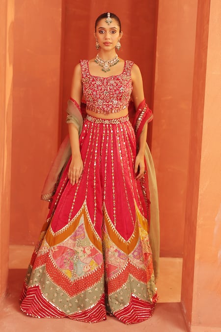 Label Astha Chhabra Mirror Embellished Lehenga Set 