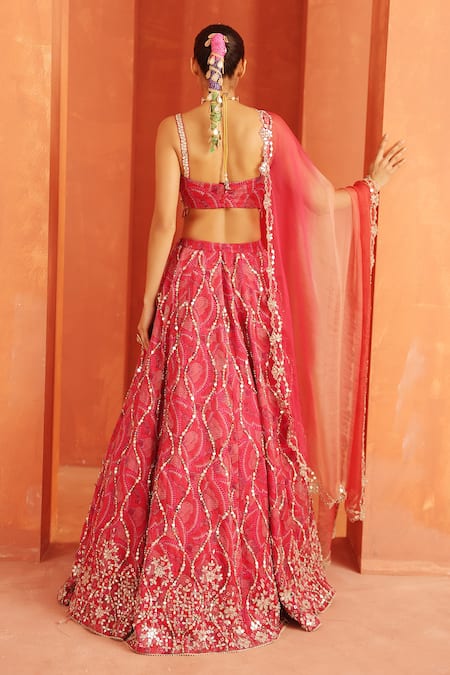 Label Astha Chhabra Geometric Embroidered Lehenga Set 