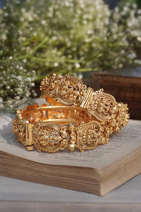 Prestones Temple Carved Bangles - Set of 2 