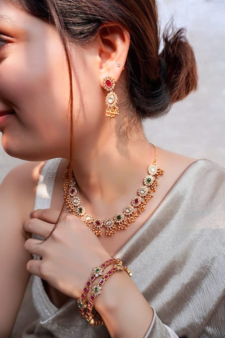 Prestones Stone Embellished Necklace Set 
