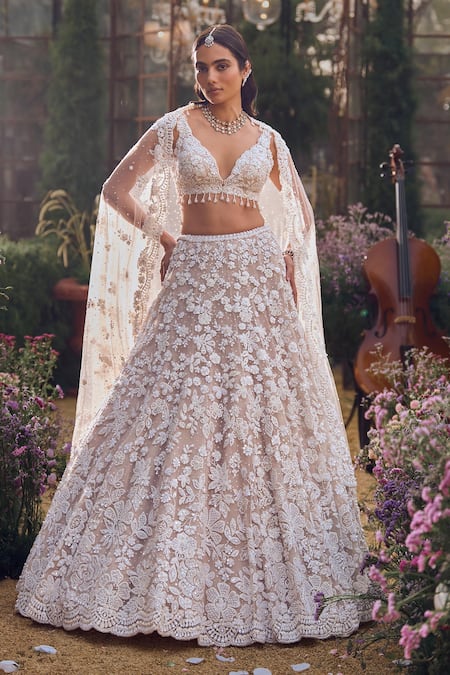 Seema Gujral Floral Embroidered Lehenga Set 