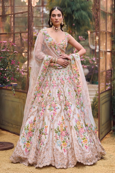 Seema Gujral Floral Garden Embroidered Lehenga Set 