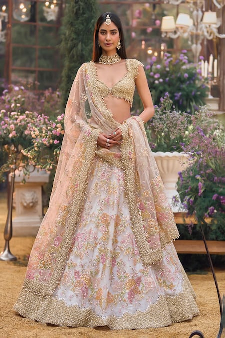 Seema Gujral Flower Embroidered Lehenga Set 