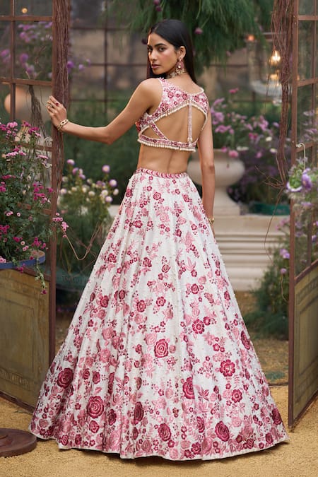 Seema Gujral Floral Embroidered Lehenga Set 