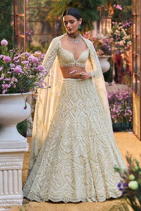 Seema Gujral Geometric Embroidered Lehenga Set 