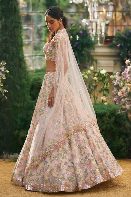 Seema Gujral Floret Work Lehenga Set 