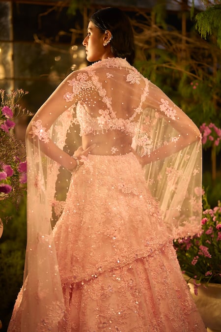 Seema Gujral Flower Tonal Embroidered Lehenga Set 