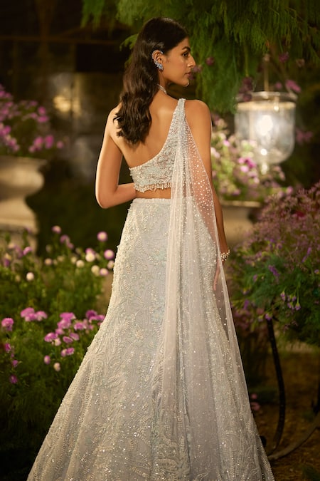 Seema Gujral Tonal Embellished Blouse & Lehenga Set 