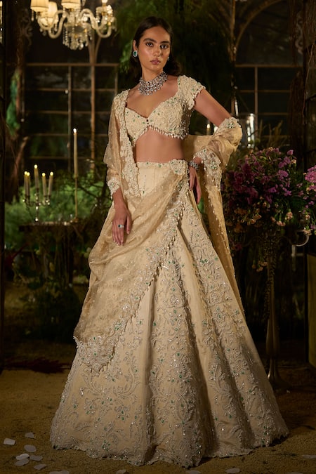 Seema Gujral Regal Flower Embroidered Lehenga Set 