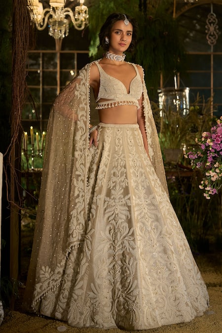 Seema Gujral Regal Floral Embroidered Lehenga Set 