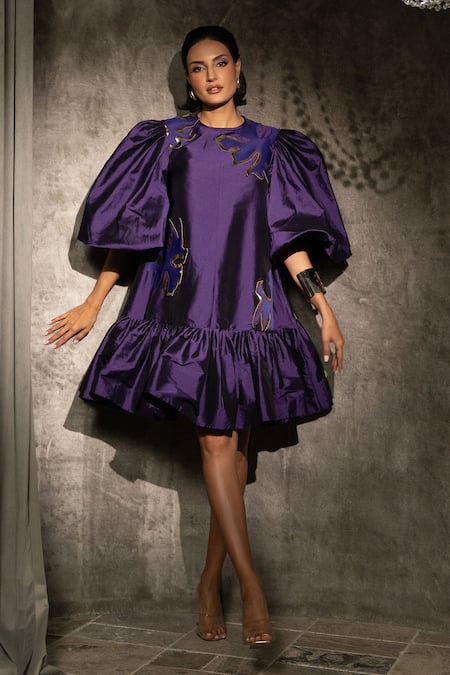 Vidhi Wadhwani Seher Floral Applique Work Dress