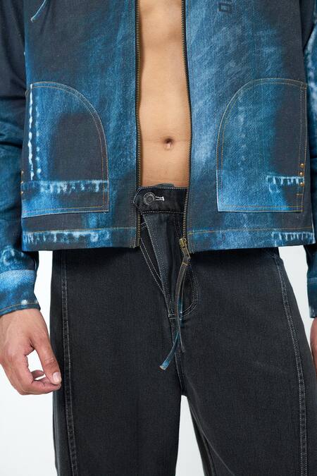 Buy_Triune_Blue Denim Dirty Misprint Jacket _Online_at_Aza_Fashions