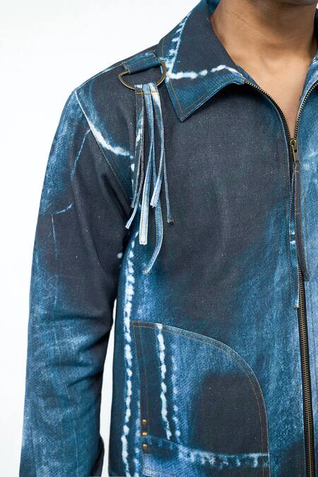 Shop_Triune_Blue Denim Dirty Misprint Jacket _Online_at_Aza_Fashions