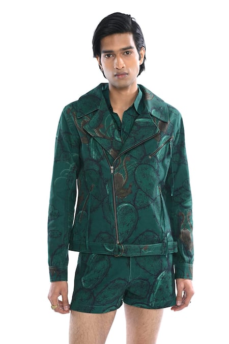 Triune Angels Wing Printed Denim Jacket 