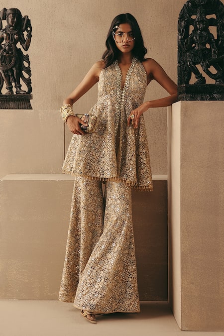 Twenty Nine Mirrorwork Zari Sharara 