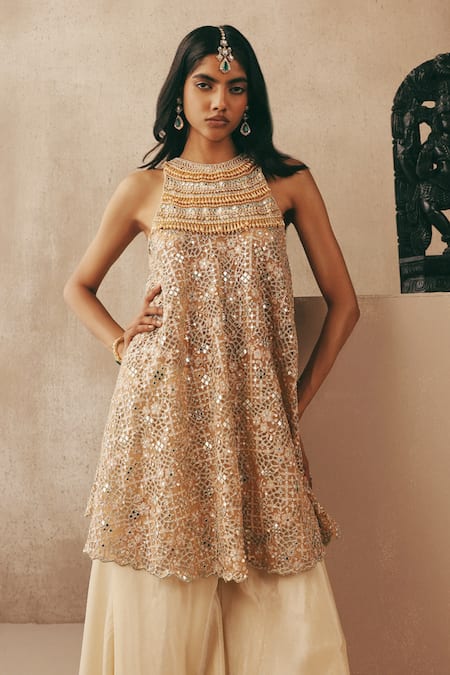 Twenty Nine Mirrorwork Pearl Embellished Tunic 