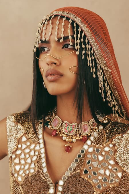 Twenty Nine Mirrorwork Beadwork Dupatta  