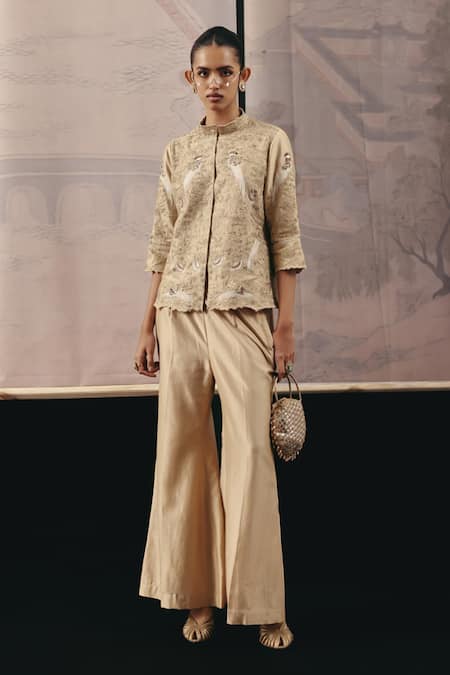 Twenty Nine Embroidered Chanderi Silk Palazzo 