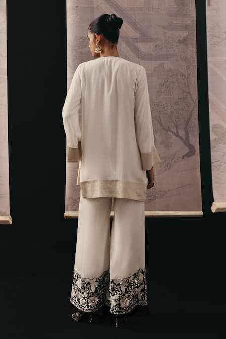 Twenty Nine Contrast Embroidered Hem Palazzo