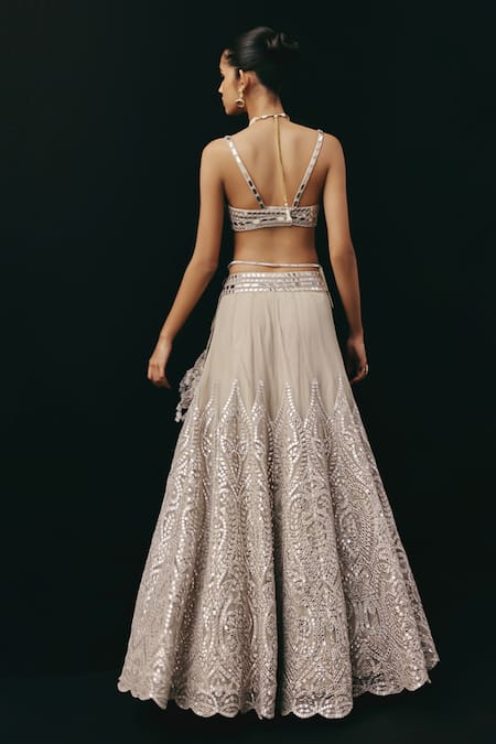 Twenty Nine Mirrorwork Net Lehenga 