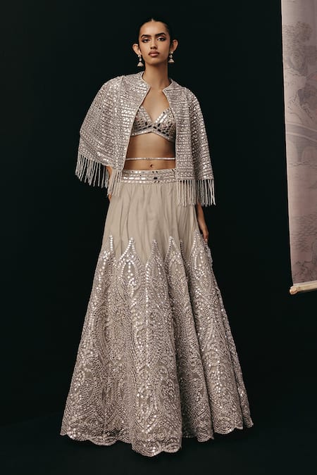 Twenty Nine Mirrorwork Net Lehenga Set 
