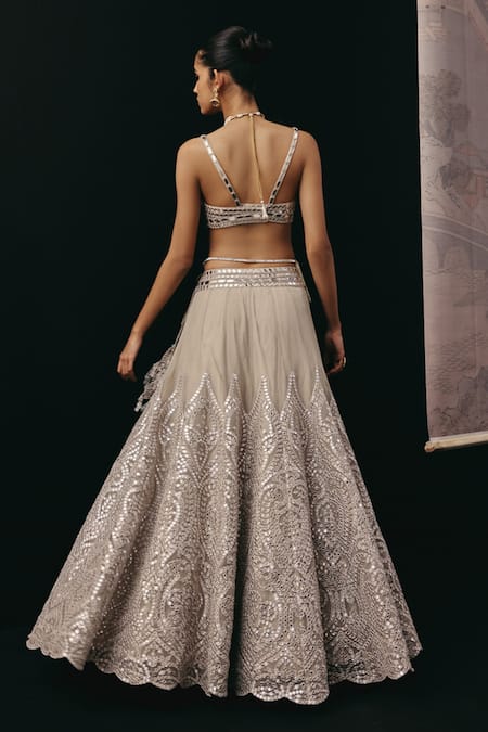 Twenty Nine Mirrorwork Net Lehenga Set 