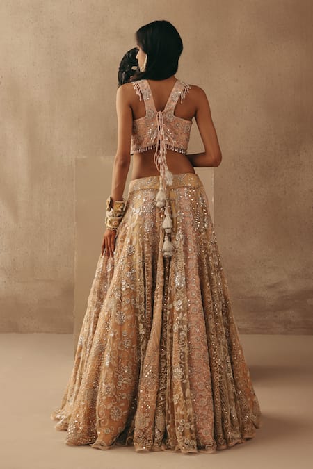 Twenty Nine Hand Embroidered Rose Jaal Corset 