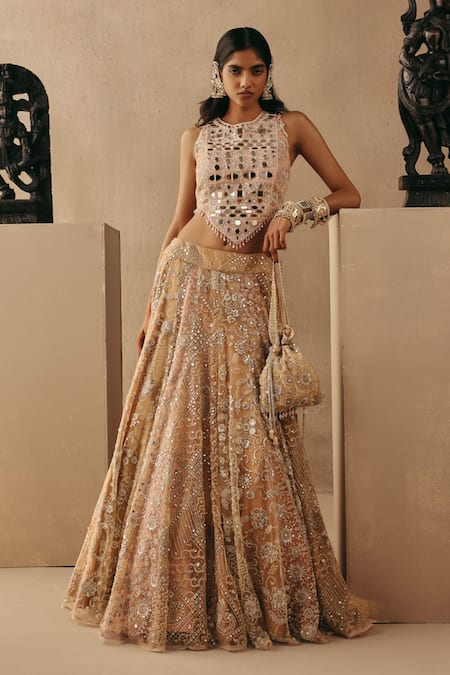 Twenty Nine Mirrorwork Net Lehenga 