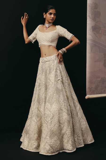 Twenty Nine Mirrorwork Net Lehenga 