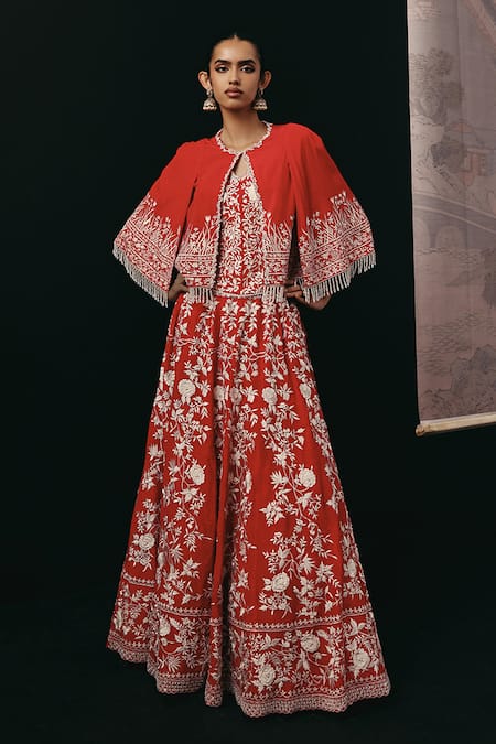 Twenty Nine Parsi Gaara Mirrorwork Lehenga Set 