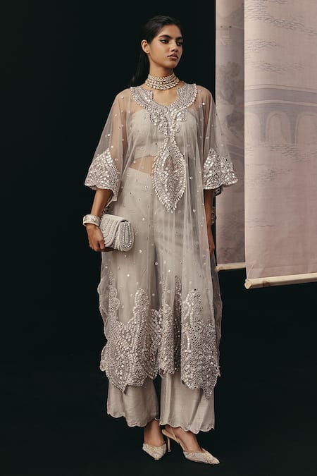 Twenty Nine Scallop Hem Dola Silk Palazzo  