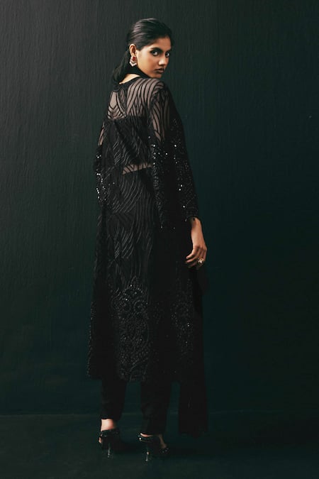 Twenty Nine Geometric Pattern Tulle Kurta 