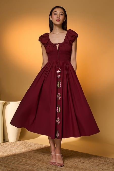 Masaba Motif Embroidered Midi Dress 