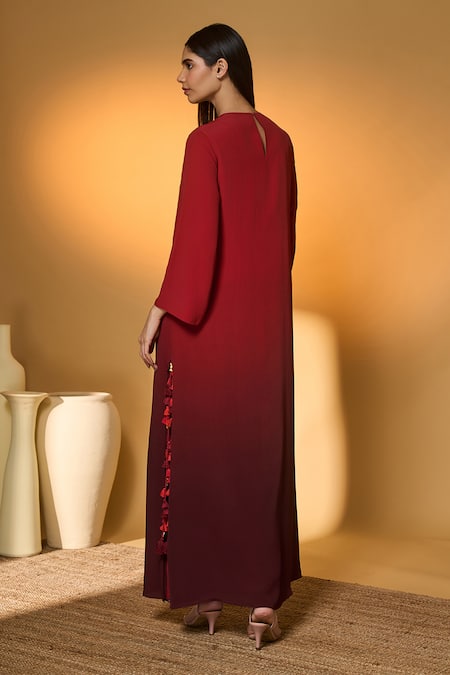 Masaba Scarletwing Flock Crepe Silk Kaftan 