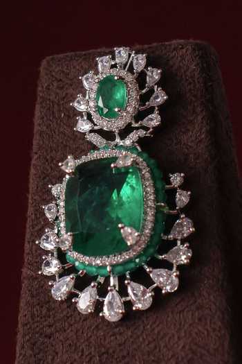 MRJEWELS_Green Beads, Stones Embellished Pendant Necklace Set _Online_at_Aza_Fashions