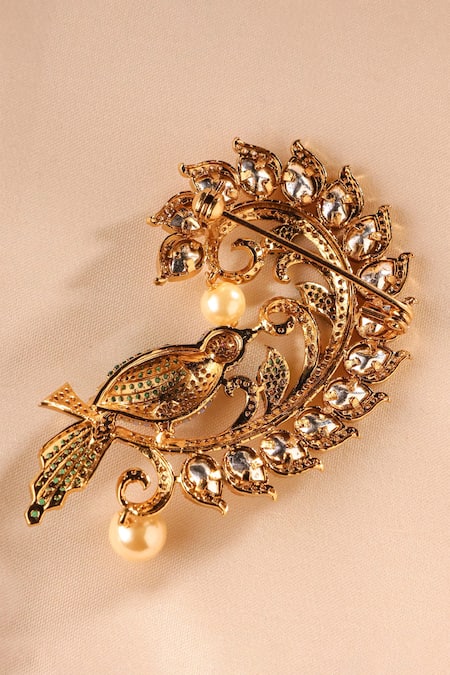 MRJEWELS Mayura Vinyasa Pearl Brooch 
