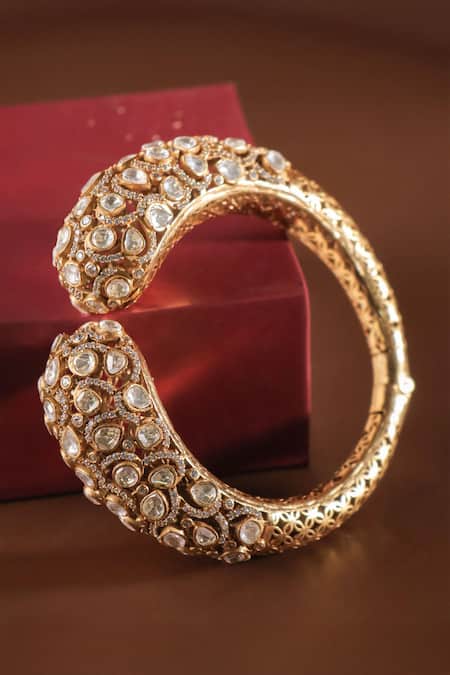 MRJEWELS Zarvika Moissanite Kundan Bangle 
