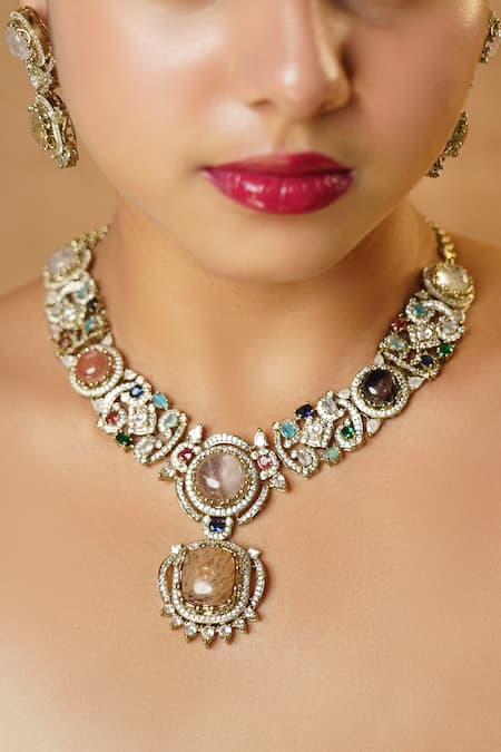 MRJEWELS Vintage Inspired Necklace Set 