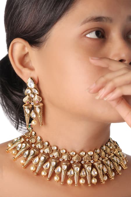 MRJEWELS Antique Royal Heritage Necklace Set 