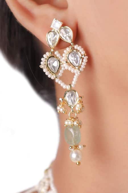 MRJEWELS Sovereign Sheen Kundan Pearl Jaal Choker Set 
