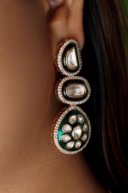 MRJEWELS Aliya Meenakari Polki Jewellery Set 