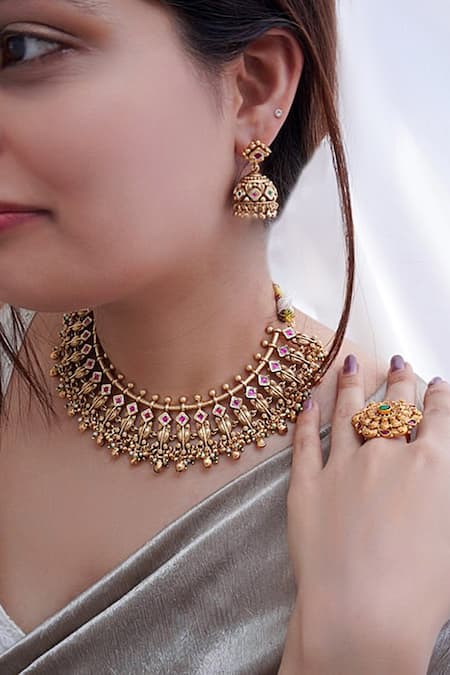 Prestones Temple Carved Necklace Set 