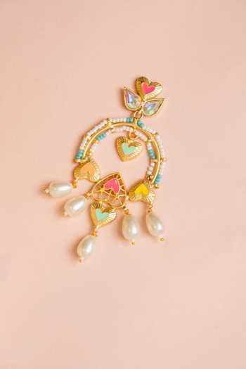 Bauble Bazaar_Multi Color Beads, Pearls, Crystals Beautiful Mistake Earrings _Online_at_Aza_Fashions