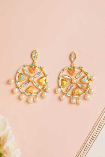 Bauble Bazaar_Multi Color Beads, Pearls, Crystals Every Time I See You Earrings _Online_at_Aza_Fashions