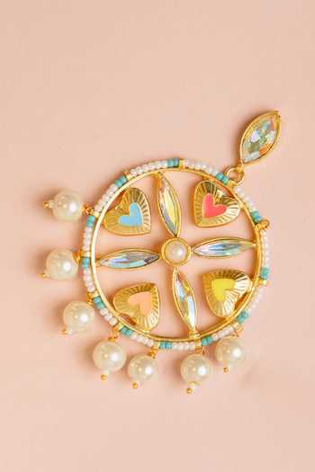 Shop_Bauble Bazaar_Multi Color Beads, Pearls, Crystals Every Time I See You Earrings _Online_at_Aza_Fashions