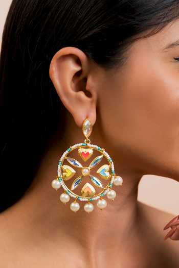 Buy_Bauble Bazaar_Multi Color Beads, Pearls, Crystals Every Time I See You Earrings 