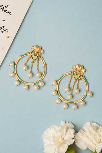 Bauble Bazaar_Multi Color Beads, Pearls, Crystals The Whole Story Earrings _Online_at_Aza_Fashions