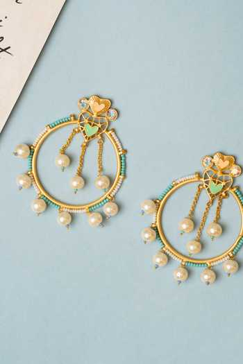 Buy_Bauble Bazaar_Multi Color Beads, Pearls, Crystals The Whole Story Earrings _Online_at_Aza_Fashions